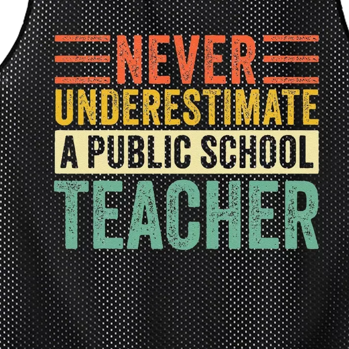 Never Underestimate A Public School Teacher Harris Waltz Mesh Reversible Basketball Jersey Tank