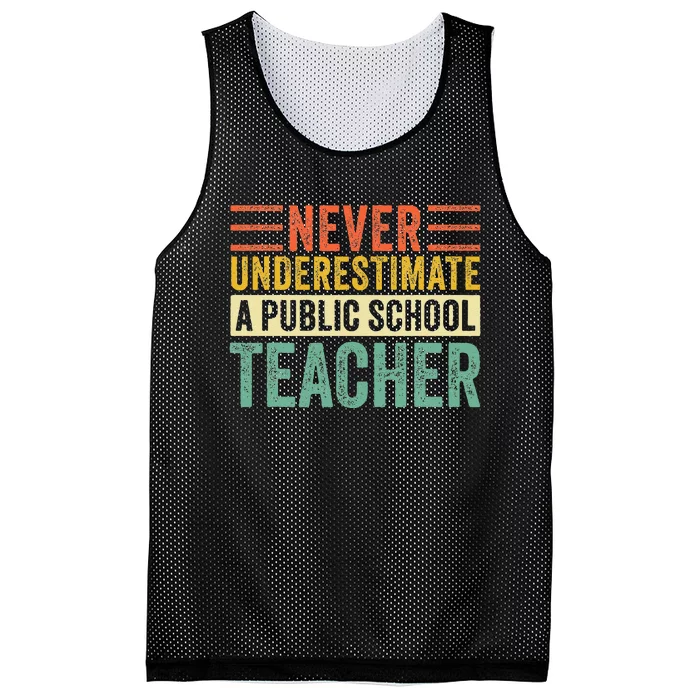 Never Underestimate A Public School Teacher Harris Waltz Mesh Reversible Basketball Jersey Tank