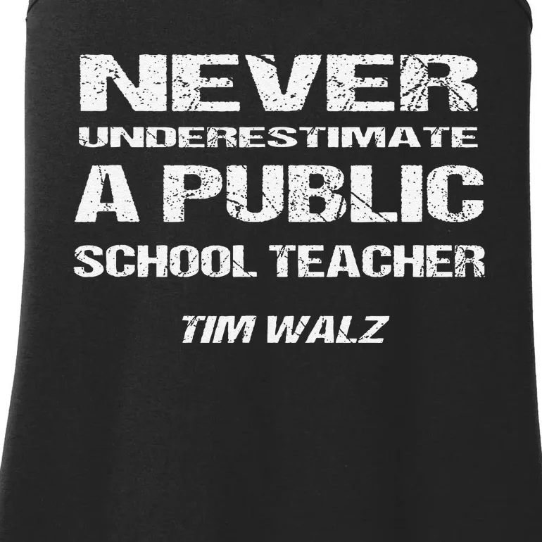 Never Underestimate A Public School Teacher Kamala Harris Ladies Essential Tank