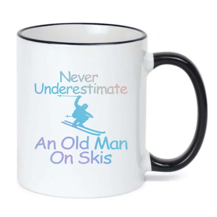 Never Underestimate An Old On Skis Skiing Retiret Ski Gift Black Color Changing Mug