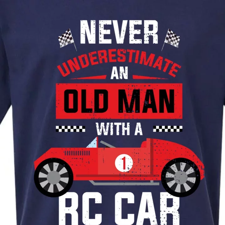 Never Underestimate An Old With A Rc Car Great Gift Sueded Cloud Jersey T-Shirt