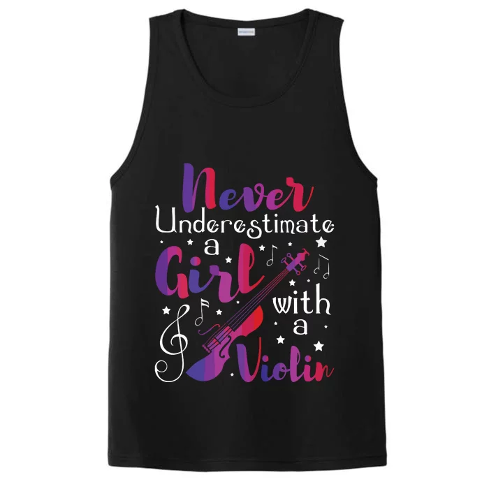 Never Underestimate A Girl With A Violin Violinist Performance Tank