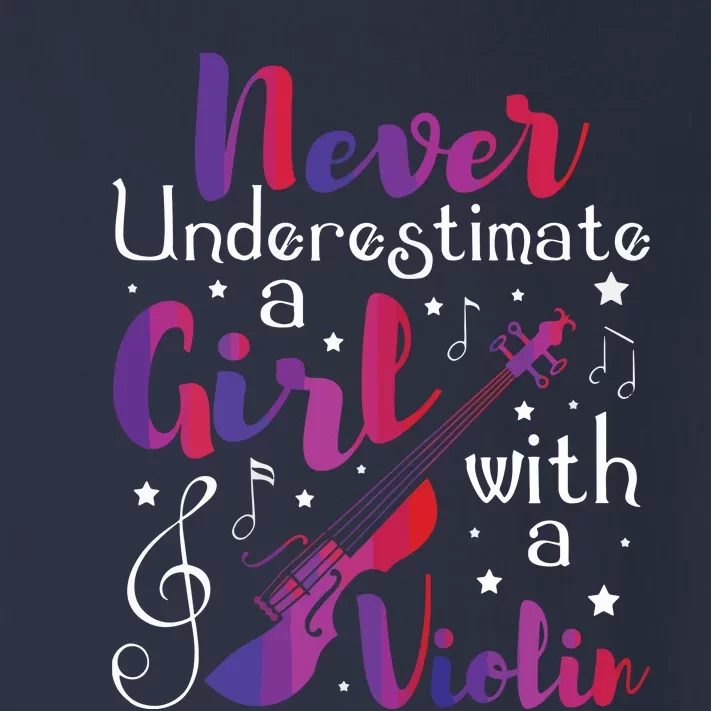 Never Underestimate A Girl With A Violin Violinist Toddler Long Sleeve Shirt