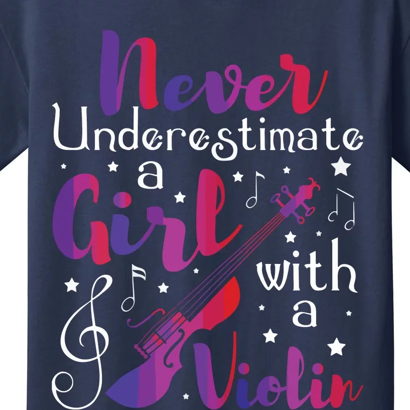 Never Underestimate A Girl With A Violin Violinist Kids T-Shirt