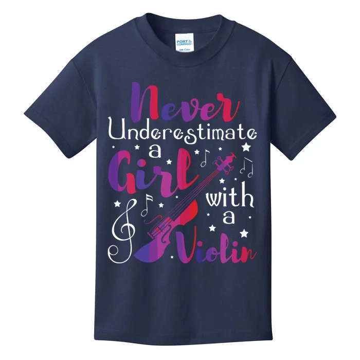 Never Underestimate A Girl With A Violin Violinist Kids T-Shirt