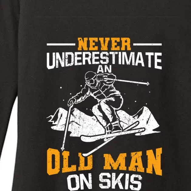 Never Underestimate An Old On Skis Gift Womens CVC Long Sleeve Shirt