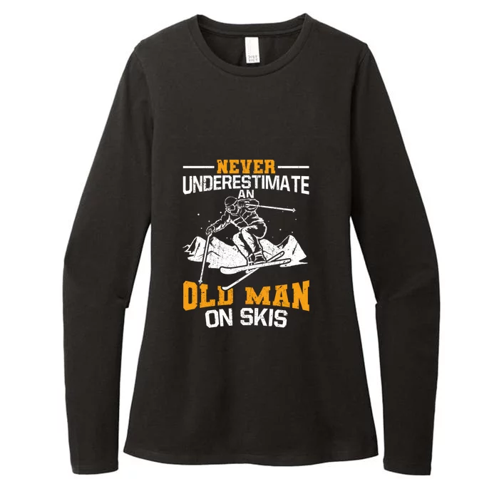 Never Underestimate An Old On Skis Gift Womens CVC Long Sleeve Shirt