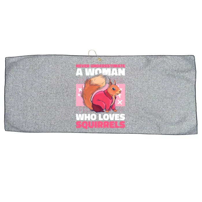 Never Underestimate A Who Loves Squirrels Gift Large Microfiber Waffle Golf Towel