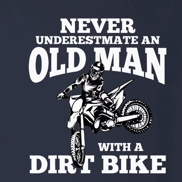 Never Underestimate An Old Man With A Dirt Bike Funny Gifts Toddler Long Sleeve Shirt