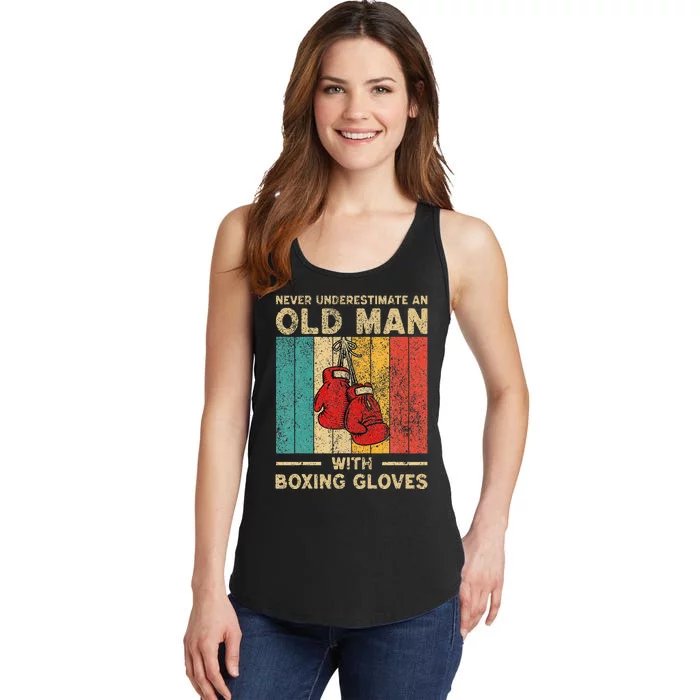 Never Underestimate An Old Man Ladies Essential Tank