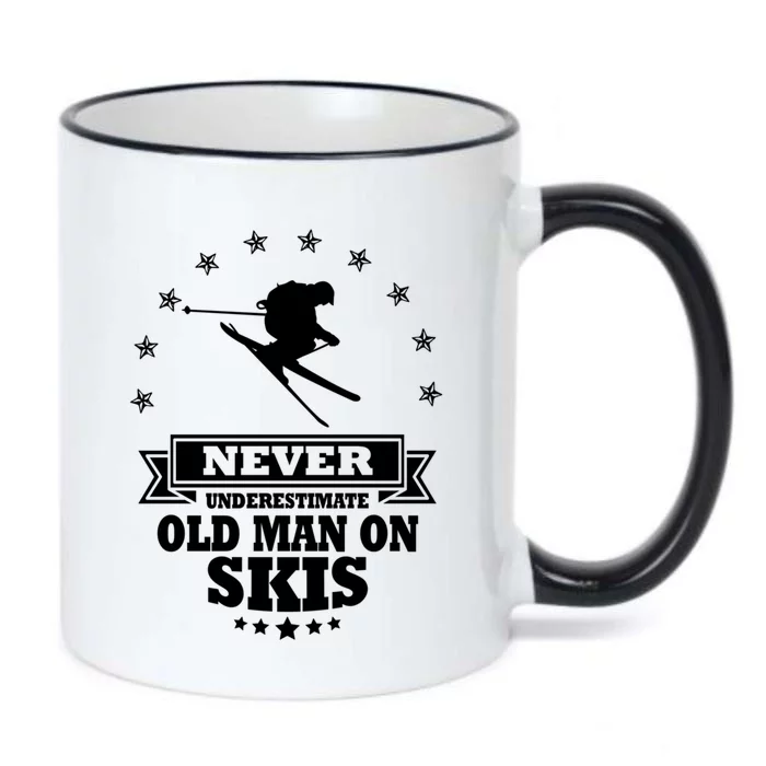 Never Underestimate An Old On Skis Cool Gift Black Color Changing Mug