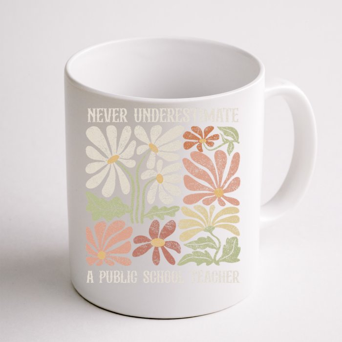 Never Underestimate A Public School Teacher Tim Walz Kamala Gift Front & Back Coffee Mug