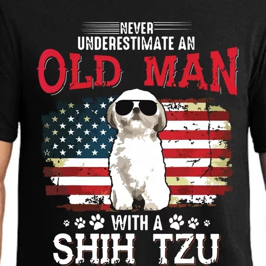 Never Underestimate An Old Man With A Shih Tzu Costume Gift Pajama Set