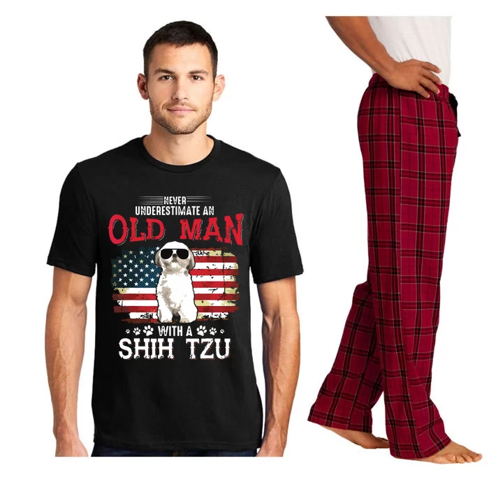 Never Underestimate An Old Man With A Shih Tzu Costume Gift Pajama Set