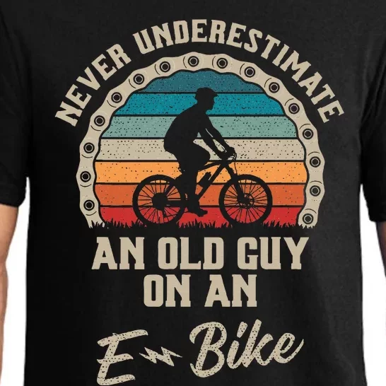 Never Underestimate An Old Guy On An Ebike Biking Pajama Set