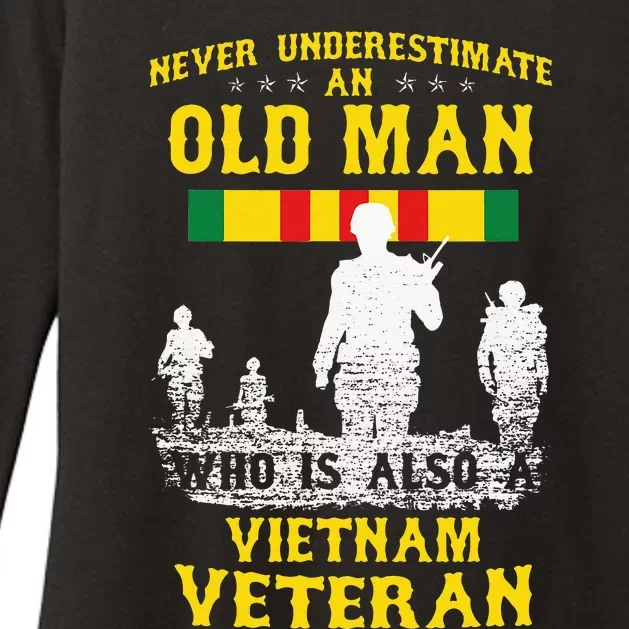 Never Underestimate An OLD MAN Vietnam Veteran Gift Womens CVC Long Sleeve Shirt