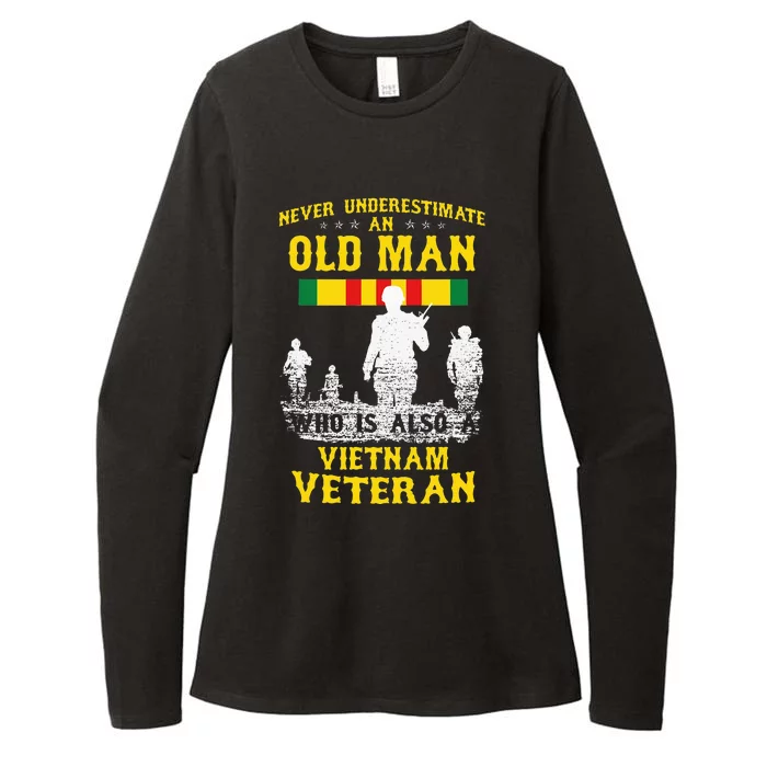 Never Underestimate An OLD MAN Vietnam Veteran Gift Womens CVC Long Sleeve Shirt