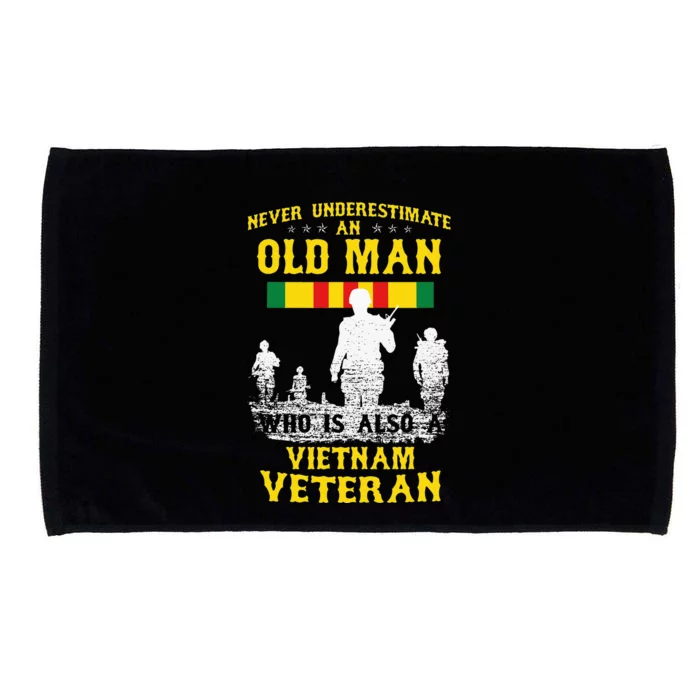 Never Underestimate An OLD MAN Vietnam Veteran Gift Microfiber Hand Towel