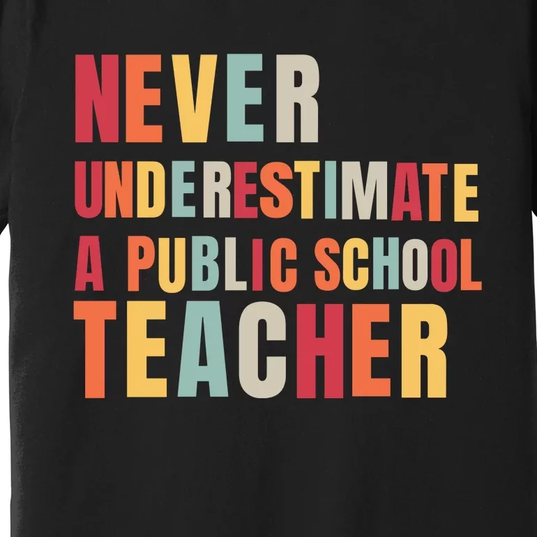 Never Underestimate A Public School Teacher Premium T-Shirt