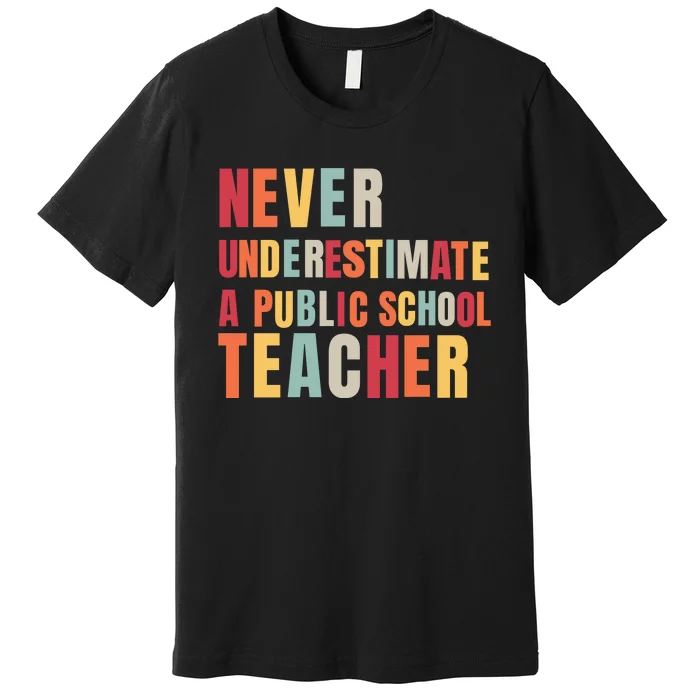 Never Underestimate A Public School Teacher Premium T-Shirt