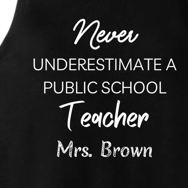 Never Underestimate A Public School Teacher Ladies Tri-Blend Wicking Tank