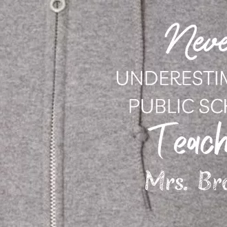 Never Underestimate A Public School Teacher Full Zip Hoodie