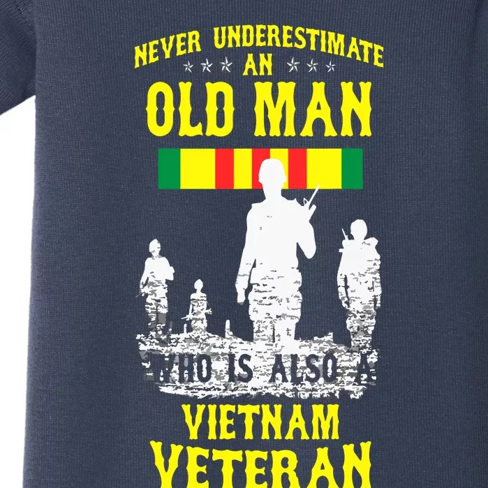 Never Underestimate An OLD MAN Vietnam Veteran Baby Bodysuit