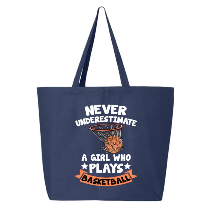 Never Underestimate A Who Plays Basketball Gift 25L Jumbo Tote