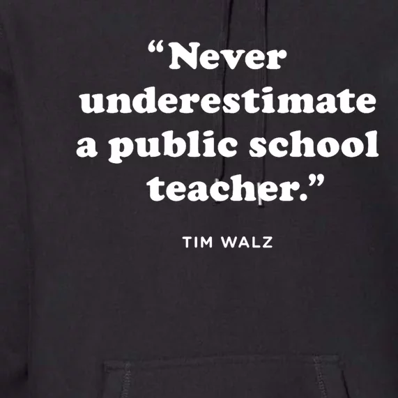 Never Underestimate A Public School Teacher Coach Quote Premium Hoodie