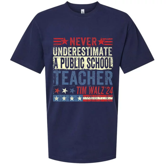 Never Underestimate A Public School Teacher Coach Quote Sueded Cloud Jersey T-Shirt