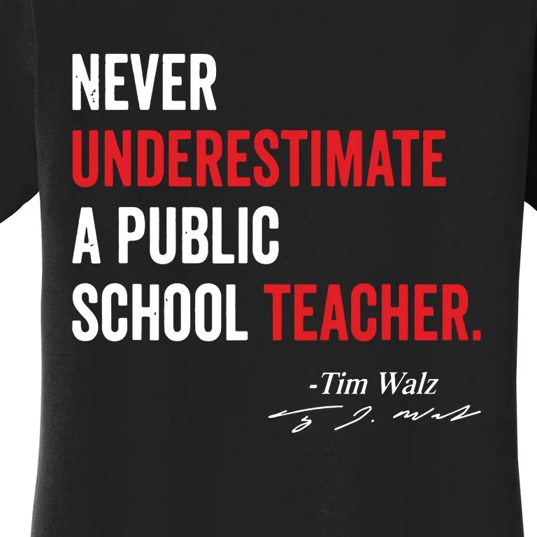 Never Underestimate A Public School Teacher Coach Quote Women's T-Shirt