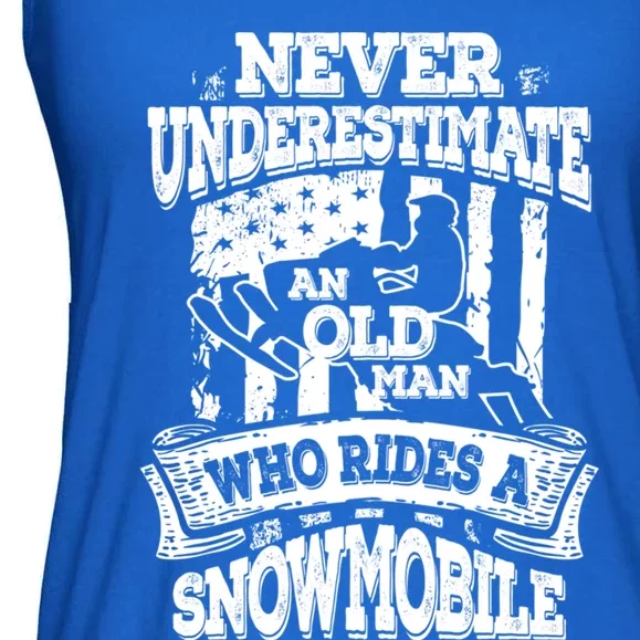 Never Underestimate An Old Snowmobile Snowmobiling Gift Ladies Essential Flowy Tank