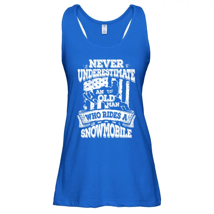 Never Underestimate An Old Snowmobile Snowmobiling Gift Ladies Essential Flowy Tank