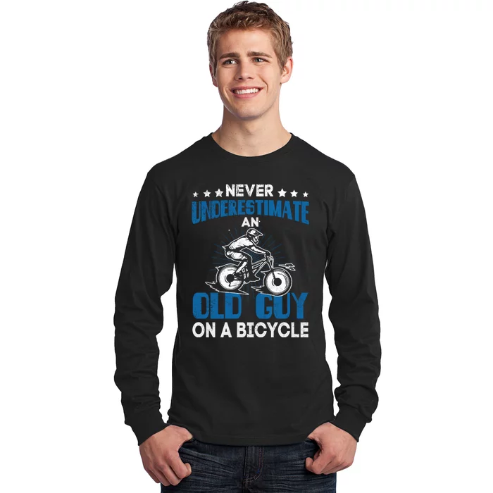 Never Underestimate An Old Guy On A Bicycle Long Sleeve Shirt