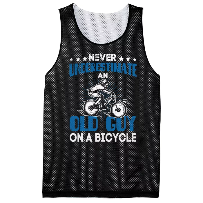 Never Underestimate An Old Guy On A Bicycle Mesh Reversible Basketball Jersey Tank