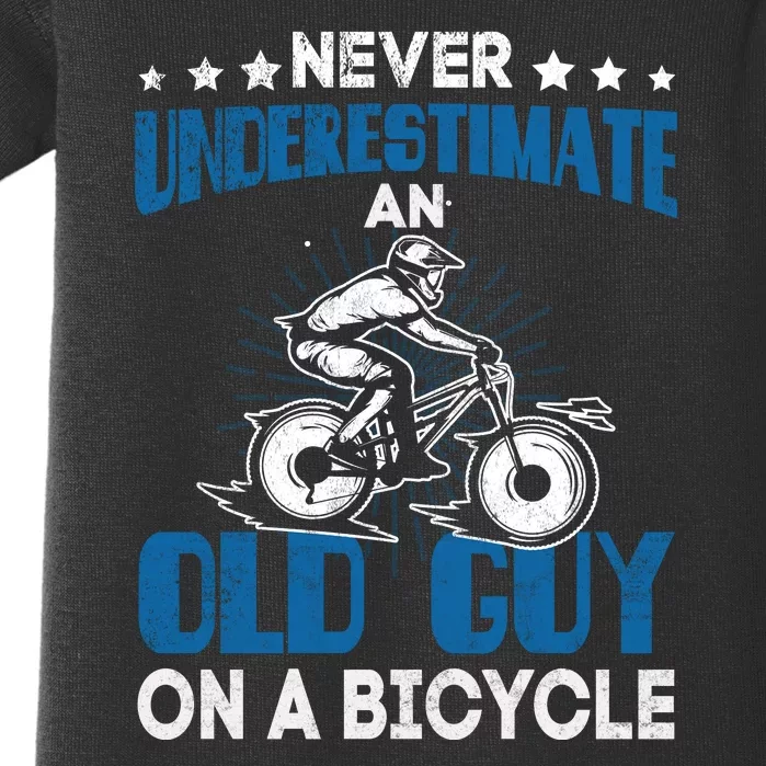 Never Underestimate An Old Guy On A Bicycle Baby Bodysuit