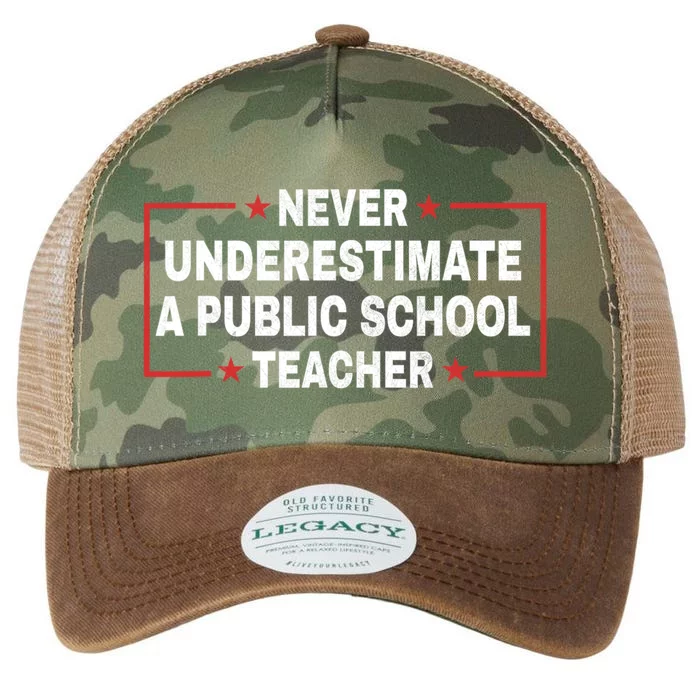 Never Underestimate A Public School Teacher Legacy Tie Dye Trucker Hat