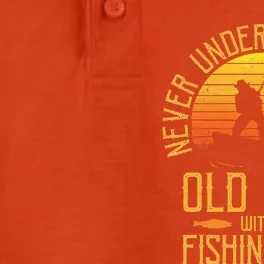 Never Underestimate An Old Man With A Fishing Rod Fisherman Dry Zone Grid Performance Polo