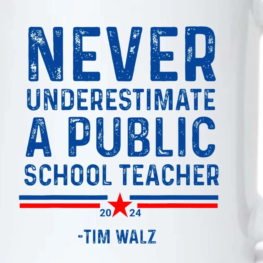 Never Underestimate A Public School Teacher Tim Walz Black Color Changing Mug