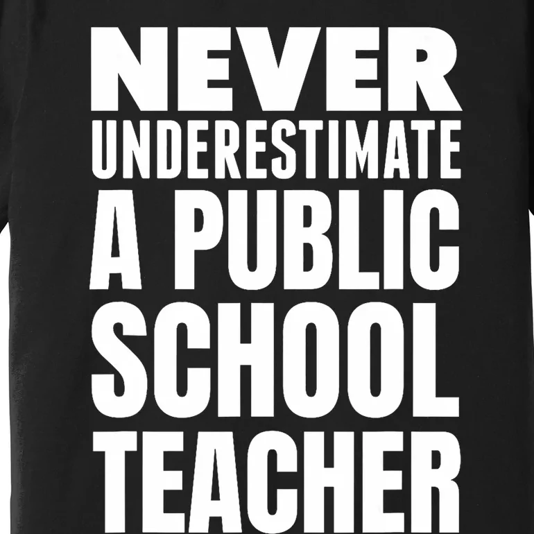 Never Underestimate A Public School Teacher Premium T-Shirt