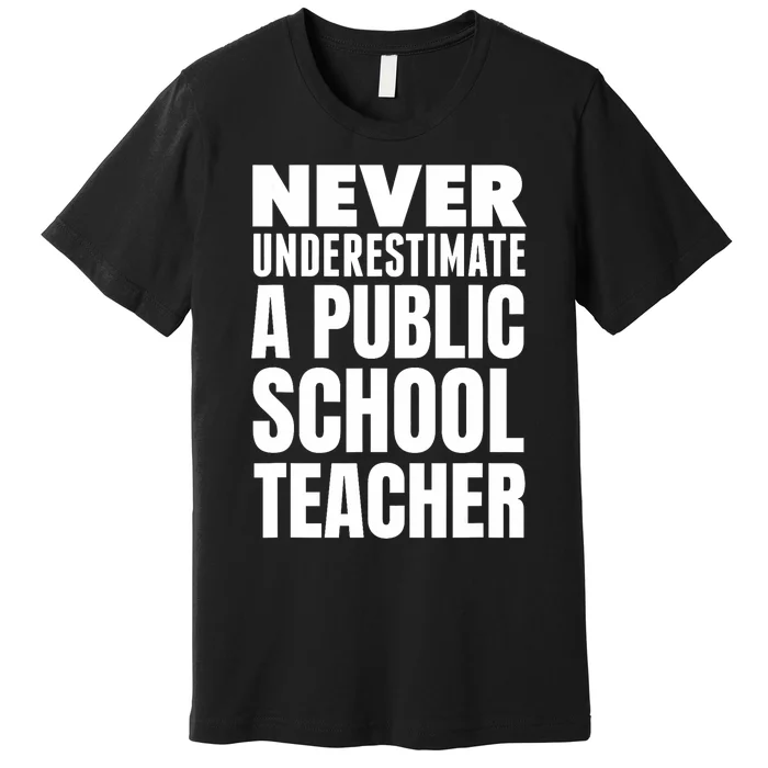 Never Underestimate A Public School Teacher Premium T-Shirt