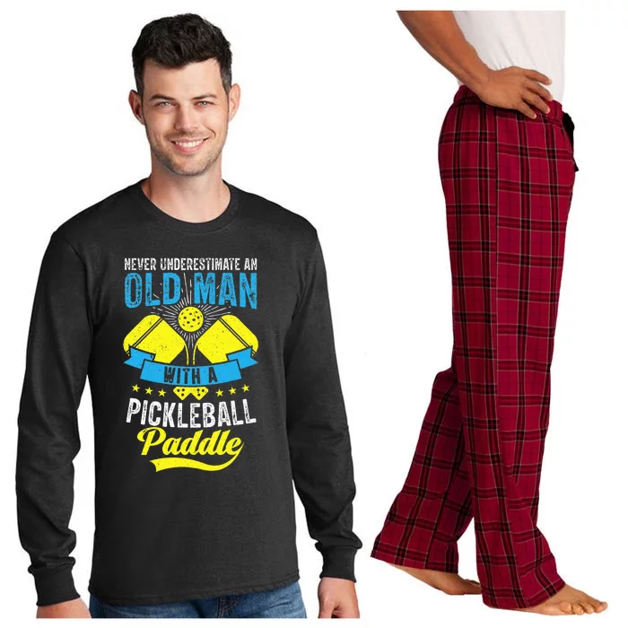 Never Underestimate An Old Man With a Pickleball Paddle Long Sleeve Pajama Set