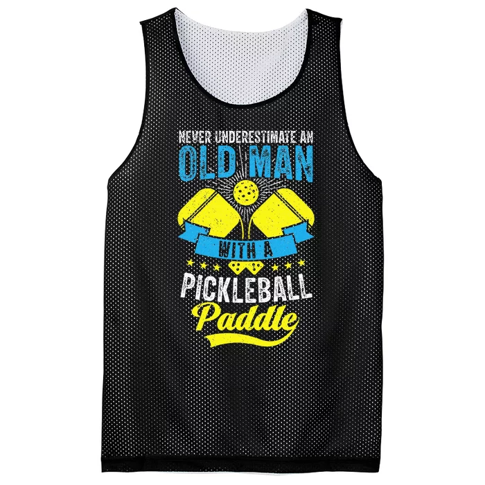 Never Underestimate An Old Man With a Pickleball Paddle Mesh Reversible Basketball Jersey Tank