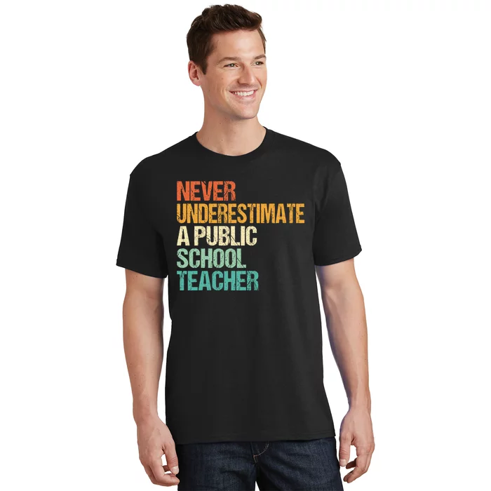 Never Underestimate A Public School Teacher Harris Walz 2024 T-Shirt