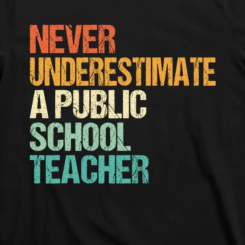 Never Underestimate A Public School Teacher Harris Walz 2024 T-Shirt