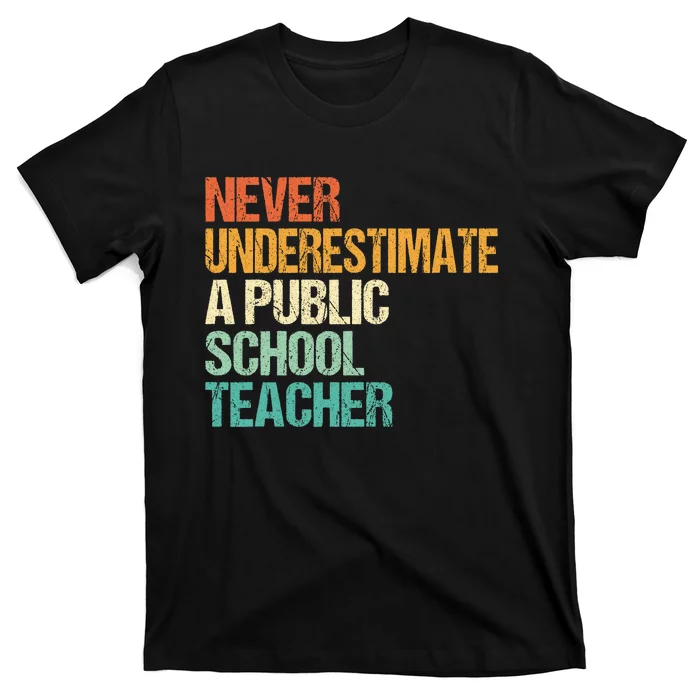 Never Underestimate A Public School Teacher Harris Walz 2024 T-Shirt