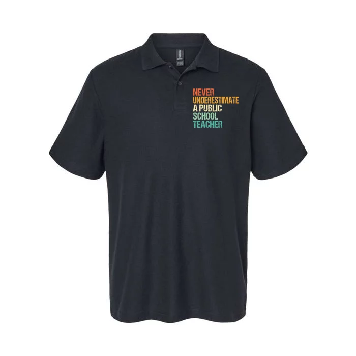 Never Underestimate A Public School Teacher Harris Walz 2024 Softstyle Adult Sport Polo