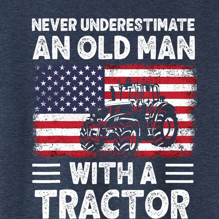 Never Understimate An Old Man With A Tractor Women's Crop Top Tee