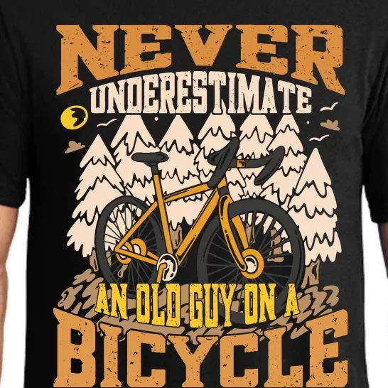 Never Underestimate An Old Guy On A Bicycle Funny Cycling Pajama Set