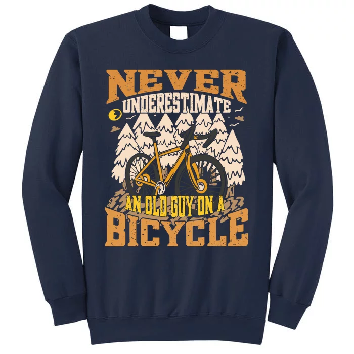 Never Underestimate An Old Guy On A Bicycle Funny Cycling Sweatshirt